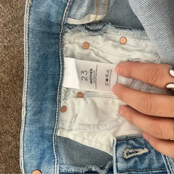 MOTHER Sky Blue Wide Leg Jeans - Picture 4 of 4